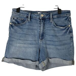 Judy Blue Medium Wash Cuffed Hem Shorts Women's Size Large